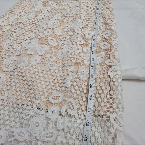 FREE PEOPLE dress‎ La Spezia white floral crochet lace bridal M - Picture 14 of 15